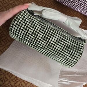 Athropologie Rhinestone Shoulder Bag In Mint Green